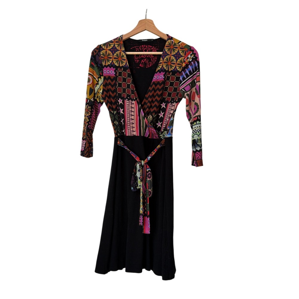 Desigual Multicolor Patterned Long Sleeve Dress